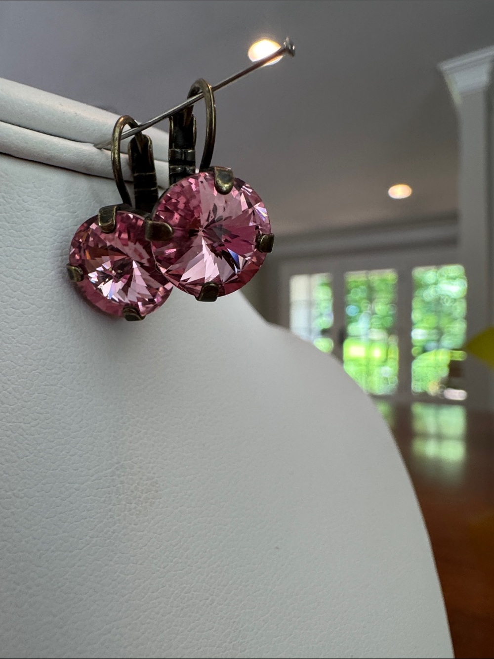 Sabika Pink Crystal Drop Earrings